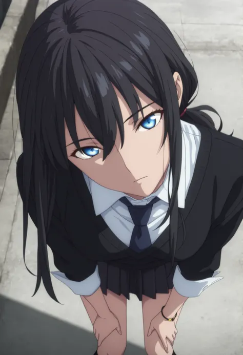 masterpiece, best quality, amazing quality, highres, absurdres, very aesthetic, high resolution, ,ultra detailed, perfect details, ufotable style, 1girl, solo, outdoors, , (detailed background:1.2),from above,(close up face) , minami kano, long hair, low ...