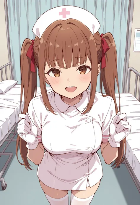 Score_9, score_8_up, score_7_up, source_anime, lyra (girumasu), solo, brown hair, twintails, hair ribbon, blunt bangs, sidelocks, brown eyes, (green eyes:0.8), (best quality), (high quality), {masterpiece}, extremely delicate and beautiful, ultra-detailed...