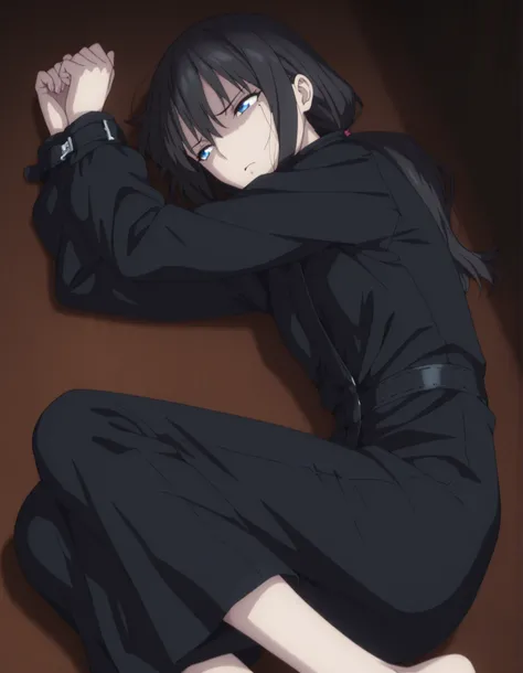 masterpiece, best quality, amazing quality, highres, absurdres, very aesthetic, high resolution, ,ultra detailed, perfect details, , 1girl, solo, indoors,((dark church)) , (detailed background:1.2),from above,(on side, yokozuwari) , minami kano, long hair...