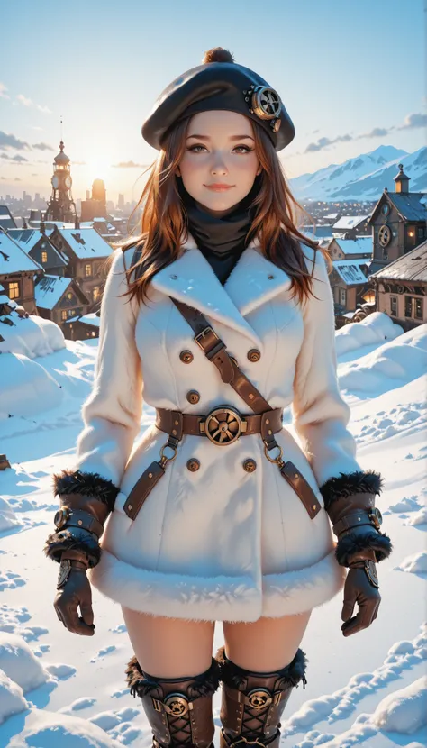 Highest Quality, photorealistic rendering, Super Detailed: character (2.0):
- say in steampunk anime style
-: head to mid-thigh
- young, energetic ninja
- short reddish brown hair - one eye is covered with a black pirate bandage with bronze details
- My ot...