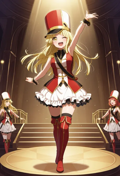 Volumetric Lighting, (masterpiece), (best quality), (ultra-detailed), illustration, ((disheveled hair, very good hair))), detailed eyes, perfect composition, moist skin, intricate details, very good lighting BREAK, Tsurumaki Kokoro, long hair, blonde hair,...