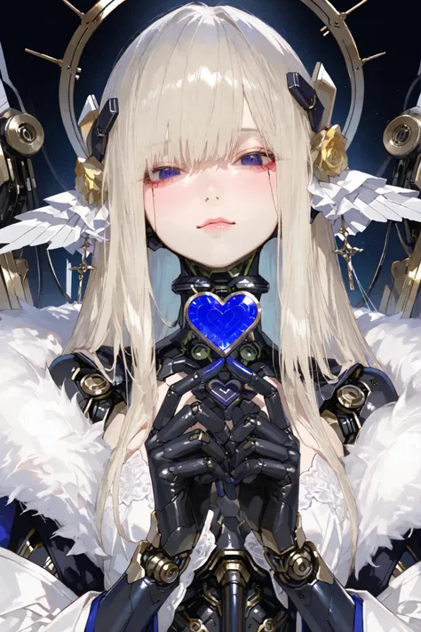 with both hands、Hiraga Genchi's mechanical doll, Japanese dolls , Representative Works , professional, holding the heart of the machine with both hands {x} with a very elaborate and detailed mechanical mechanism、holding the heart of the machine with...