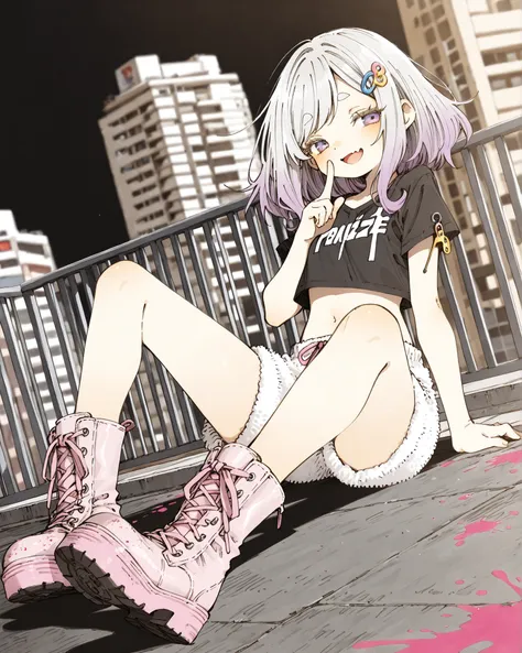 ((Abara Heiki style)), ((Masterpiece)), ((best quality, amazing quality)), ((very aesthetic, absurdres, newest)), ((detailed background, negative space, blurry background, depth of field, Asymmetrical background)), (dynamic angle, wide shot, from side), ((...