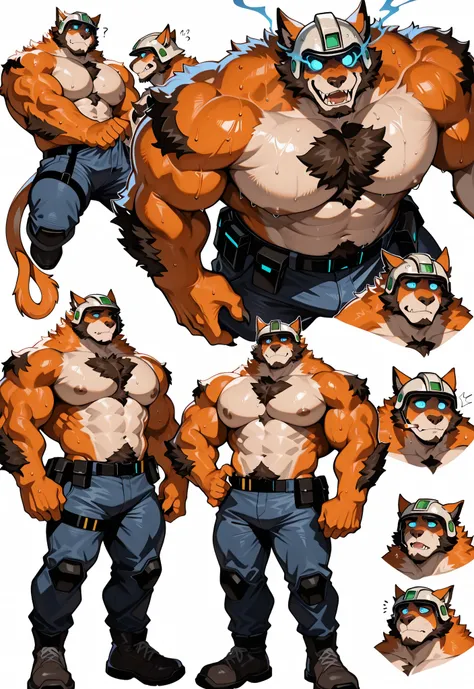 score_9 , score_8_up , score_7_up , score_6_up , score_5_up , score_4_up , experienced furry character reference sheet adoptable for Beast, masterpiece , modern day alternate universe, white background, full body, multiple views , best quality , masterpiec...