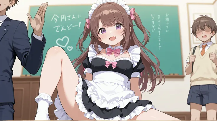 cute girls in sexy maid costumes,lots of boys with ugly perverted faces,girls in cute maid costumes attract lots of boys,Lovable customer service