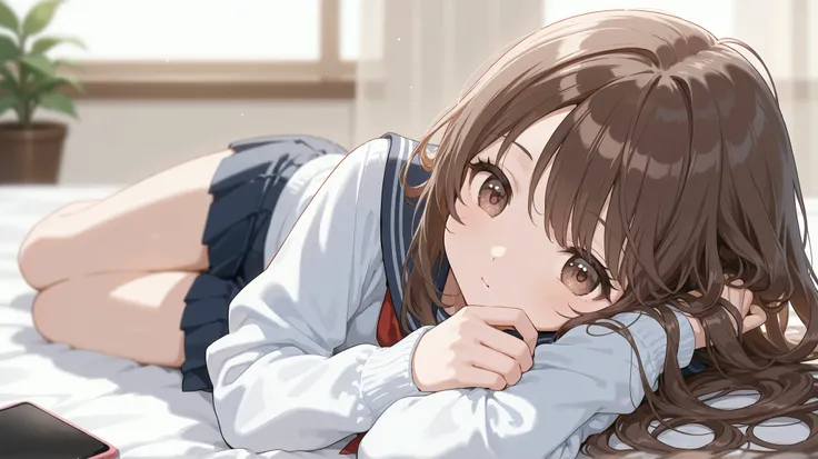 cute girl with swirling hair on the right