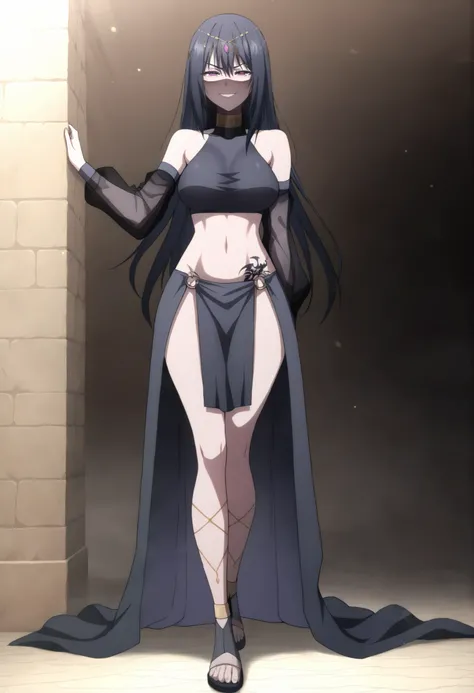 masterpiece, best quality:1.2), amazing quality, very aesthetic, 32k, soft lighting, absurdres, extremely beautiful, newest, scenery, extra details, (sharp detailed:1.2),1girl, solo,long hair, black hair, purple eyes, hair between eyes veil, mouth veil, ci...