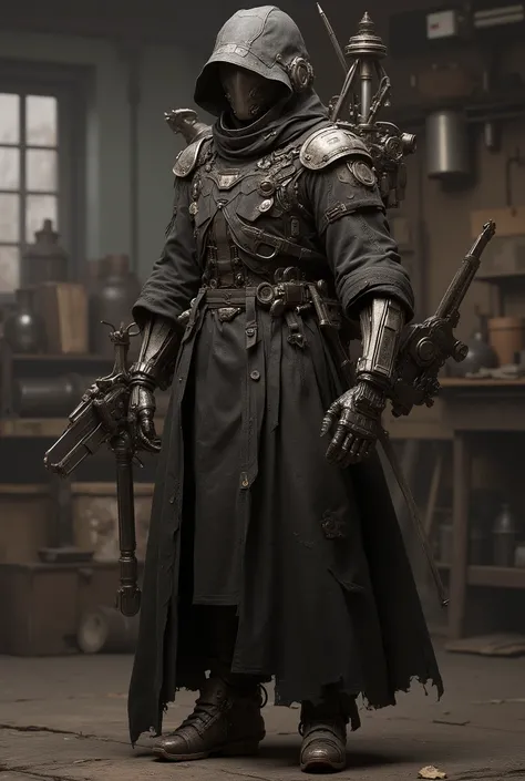 Mecha Scarecrow,JA,((masterpiece)),((best quality)),((high detail)),((realistic)),
full-body view of a futuristic Scarecrow robot, mechanical armor and tools, elegant yet functional design, mechanical arms with wrenches and gears, metallic textures, standi...