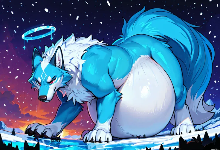 4k ultra quality, 4k full body view,(ultra high detailed body),((feral)) wolf,by mystikfox61, by glitter trap boy,feral paws, by bebebebebe,by morethreedee, by seibear,sharp nails,((sfw)),(ultra detailed face),detailed eyes,big tail,fluffy tail,(detailed t...