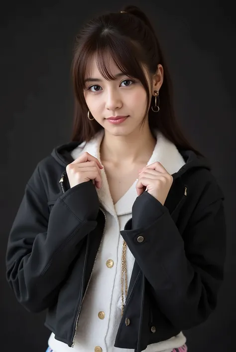 Cute Cosplayers、realistic as pictured、dark background、matte texture、Beautiful Body Line