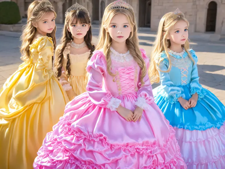 ,Highest Quality, masterpiece, highest resolution, Artwork, super それにget used to it, many get used to it, get used to it, それにget used to it, 3k photos,,((10 years old,Little Girls:1.1)),,((Get used to the ultra-fine young face,blonde long hair)),The three ...