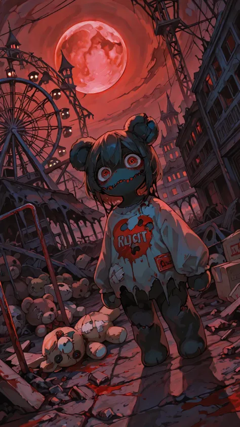 (masterpiece), (Highest Quality), (very detailed), (The best shape), (Best Shadow), (Ridiculous), (detail background), (prompts, an AI illustration that reproduces a very beautiful),countershading, 8k, 32K, high resolution,
Amusement Park,dark,ruins,night...