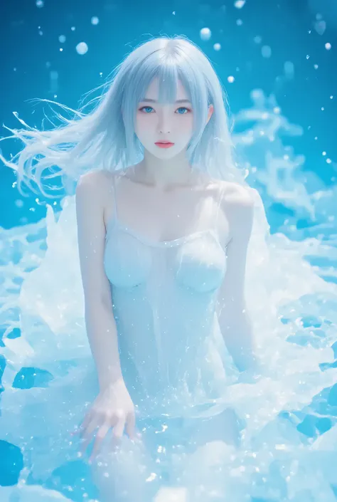 (masterpiece:1.2,excellent quality,Mirror-like,cinematic experience,Stylish colors),,,,,  1girl, Water fairy girl, liquid, dress made of water、 Clear, translucent,  Water Spirit, aqua, flowing water, splashes of water, dynamic water, Water Physics, liquid,...