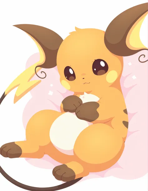pearlykf, pokemon (creature), furry female, masterpiece, highres, best quality, (lineless:1.2),  BREAK 1girl, detailed face, cinematic angle, solo,  BREAK cute, adorable, feral, petite, raichu, pastel_colors,