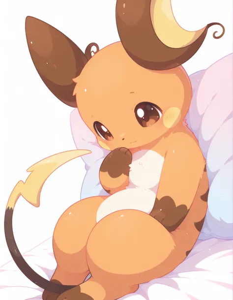 pearlykf, pokemon (creature), furry female, masterpiece, highres, best quality, (lineless:1.2), BREAK 1girl, detailed face, cinematic angle, solo, BREAK cute, adorable, feral, petite, raichu, pastel_colors,