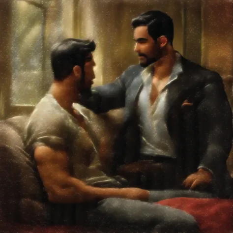 futuristic epic fantasy, science fiction, high-tech, legendary, dynamic, romantic, whimsical, magical, mythical.
a homoerotic, homoromantic, gay, loving, exciting, steamy, magnificent, amazing, sexy, intense, dramatic masterpiece (by Daniel F Gerhartz|Gast...