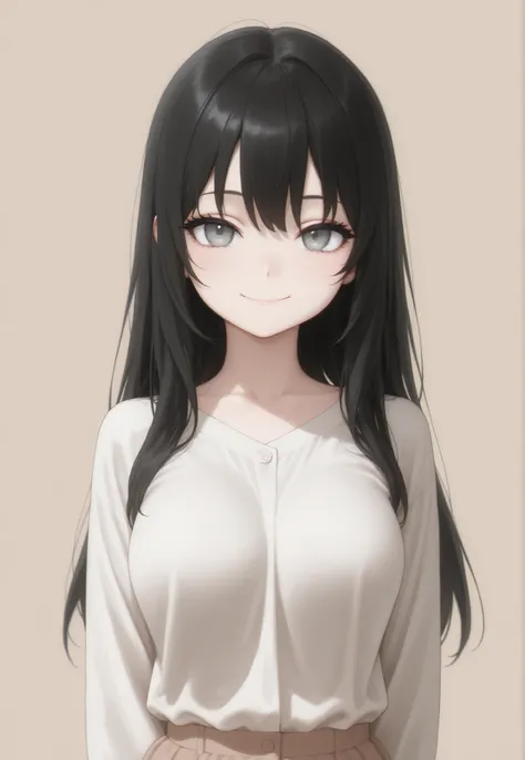 Masterpiece, Best Quality, Newest, Safe, Good Anatomy, Good Resolution, Good Lighting. Beautiful, Anime, Normal. Japanese girl, Teenager, Long Black Hair. Light Gray Eyes, Black Eyelashes. Fair Skin, Kind Smile, Medium Breasts. She is 16 Years Old, Height ...