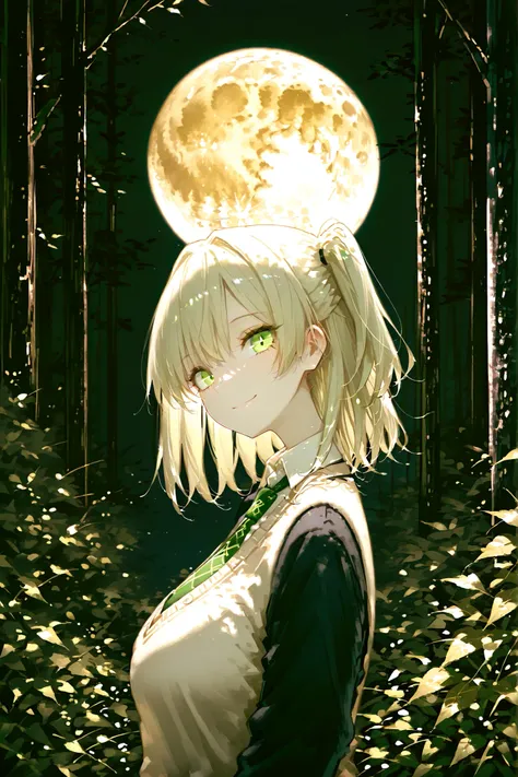 double exposure, (masterpiece, detailed:1.2), highest quality, Ultra High Quality, k, Beautiful and delicate anthropomorphic girl, light gold hair, beautiful eyes, perfect eyes, cute face, cute green eyes, thin, 20 yo, best smile, 1girl, blonde medium hair...