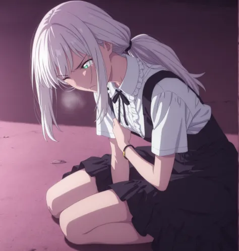 masterpiece, best quality, amazing quality, highres, absurdres, very aesthetic, high resolution, ,ultra detailed, perfect details, from above, from side, 1girl, solo, outdoors,(detailed background:1.2),(()),((dawn, ))pink light, minami kano, long hair, lo...