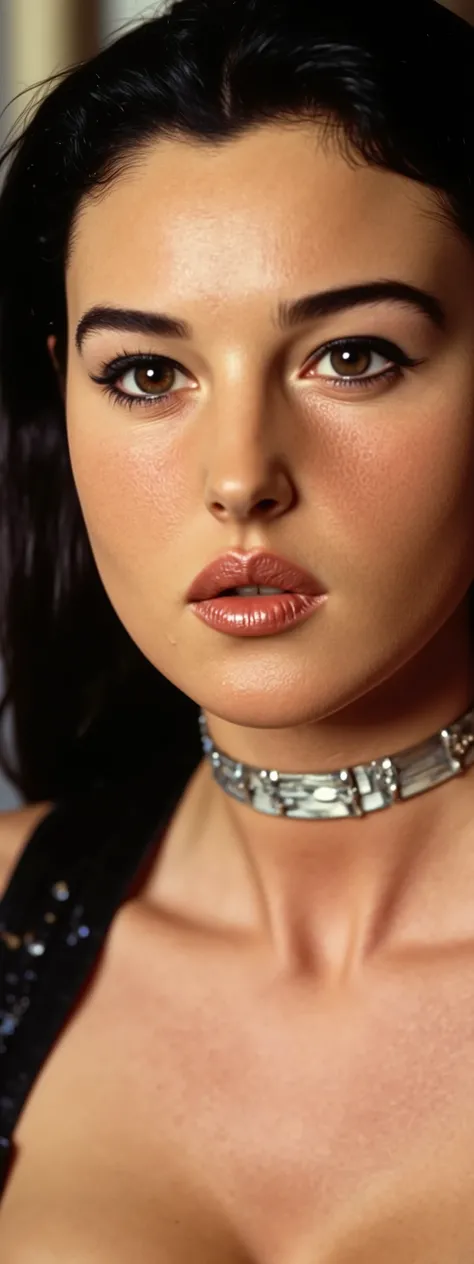 ((((eerily closeup molecularly detailed individual skin cells and cracks can be seen, hyperrealism, extremely deeply zoom in the face, she wears no brra underneath the dress,(((preternaturally mind-bendingly unprecedented close-up, her face literaaly squ...