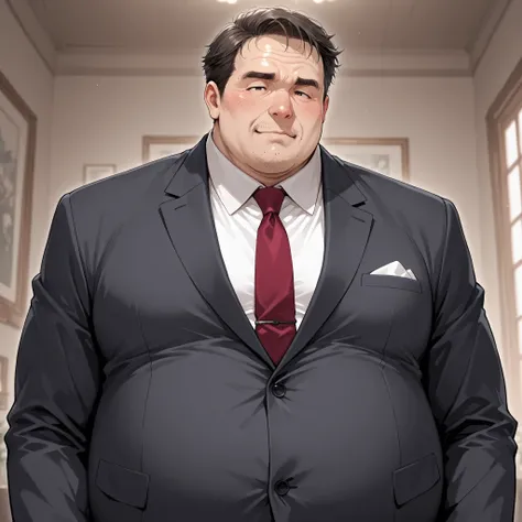 fat guy,upper body,suit,ugly