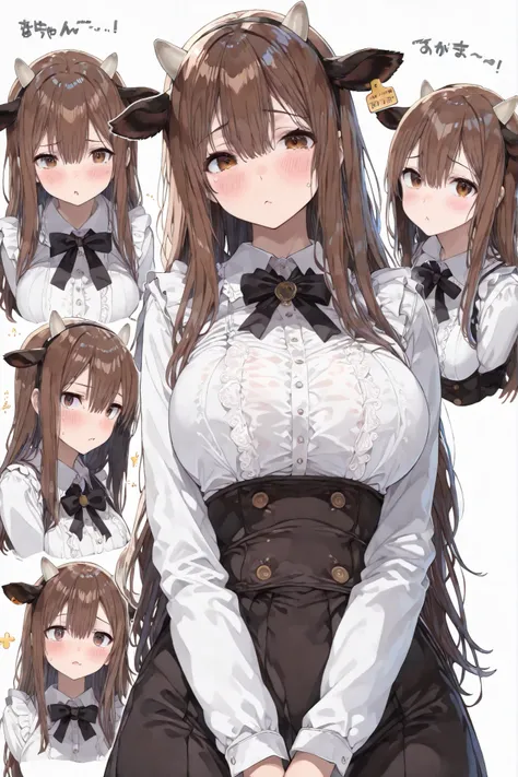 ((best quality)),(((big breasted))),((masterpiece)),((((1woman)))),((brunette_ extra long_hair)),((brown_eyes)),((woman)) ((half body)) half body very long brown hair,, modest clothes, long skirt, thin, she is thin, modest clothes, thin with big breasts . ...