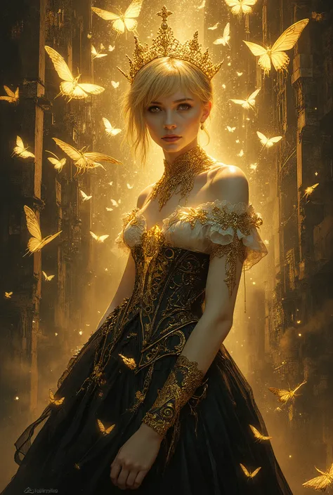 masterpiece, very aesthetic, best quality, newest, cinematic surreal shot, absurdres, high res, very stylized with gold filigree, depiction of a person ascending to heaven like a goddess, apotheosis, background is a city transformed into light
BREAK
Regal ...