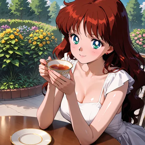 masterpiece, amazing quality, best quality, ultra-detailed, 8K, illustration, clear skin, ultra-detailed-eyes, shiny skin, very awa, very as2, soft body, newest, haruna sakurada, bishoujo senshi sailor moon, long hair, reddish brown hair, blue eyes, white ...