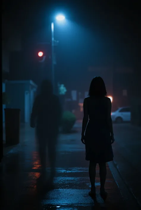 High Quality,4K,Luxurious,real,like the picture,Skillful Optics,vibrant colors,bokeh,Rainy Night,Street lamp,dark-haired woman,That shadow,Emotional,mysterious,like ghosts,Infrared Camera,nature,Night view,in the dark,Lonely,Melancholic
