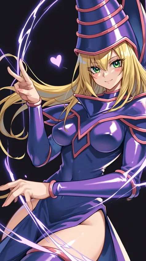 (score_9:0.9),score_8_up,score_7_up,rating_safe,(zPDXL),(zPDXL3),dark magician,solo,green eyes,purple wizard hat,purple hair,upper body,looking at viewer,1girl,purple wizard clothes,magic circle,MEDIUM breasts,thick thighs,small waist,  NSFW, glass cover, ...