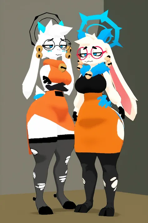 digital media (artwork), hi_res, score_9, score_8_up, score_7_up, score_6_up, score_5_up, score_4_up,  BREAK,   diives,  hoovesart, 3d,   atlyssstyle, low poly, BREAK, Expressiveh,   AtlyssAngela, goat, caprine, floppy ears, big breasts, blue eyes, white f...