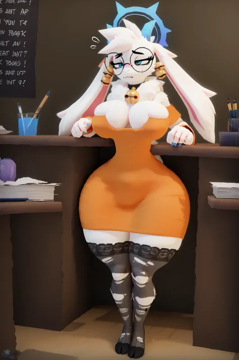 digital media (artwork), hi_res, score_9, score_8_up, score_7_up, score_6_up, score_5_up, score_4_up,  BREAK,   diives,  hoovesart, 3d,   atlyssstyle, low poly, BREAK, Expressiveh,   AtlyssAngela, goat, caprine, floppy ears, big breasts, blue eyes, white f...