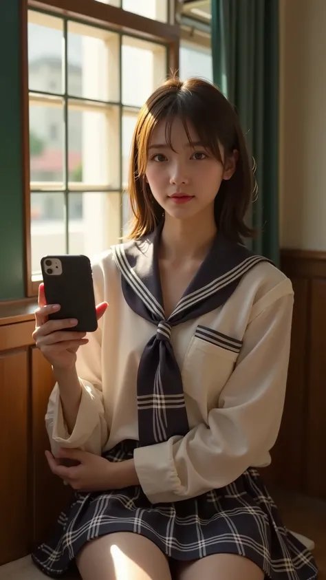 ((distortion in a different dimension that suddenly appears in a girls' high school classroom))、Streaks of light drift through the air、like a rainbow aurora from the window Light shines in。and a strange force field barrier is placed on the classroom door、a...