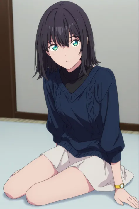 masterpiece, best quality, amazing quality, highres, absurdres, very aesthetic, high resolution, ultra detailed, perfect details, ufotable style, 1girl, solo, indoors, , (detailed background:1.2),from above, (long sidelocks), ,, ((medium hair, flipped hair...