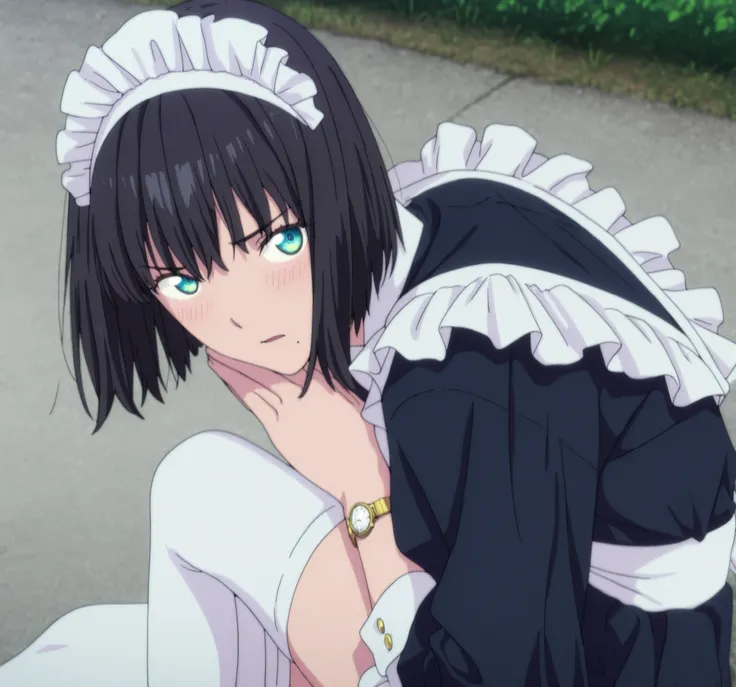 masterpiece, best quality, amazing quality, highres, absurdres, very aesthetic, high resolution, ultra detailed, perfect details, ufotable style, 1girl, solo, outdoors, , (detailed background:1.2),from above, from side,(long sideburns), (flipped hair),inve...