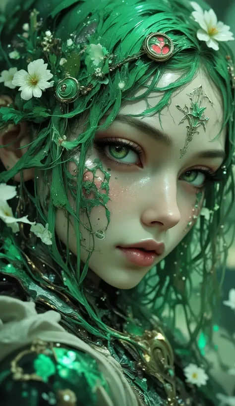  Masterpiece ，Best Quality，更High Quality，High Detail，超high resolution，8K resolution，panoramic，full body photo，Exquisite Facial Features，Perfect face，masterpiece、Best Quality、absurd、High Quality、high resolution、8k。
tribal sci-fi、green、red、atmosphere、triangl...