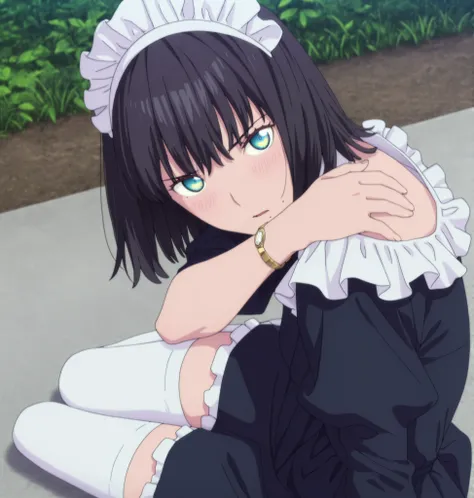 masterpiece, best quality, amazing quality, highres, absurdres, very aesthetic, high resolution, ultra detailed, perfect details, ufotable style, 1girl, solo, outdoors, , (detailed background:1.2),from above, from side,(long sideburns), (flipped hair),inve...