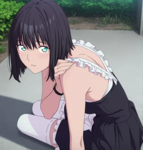 masterpiece, best quality, amazing quality, highres, absurdres, very aesthetic, high resolution, ultra detailed, perfect details, ufotable style, 1girl, solo, outdoors, , (detailed background:1.2),from above, from side,(long sideburns), (flipped hair),inve...