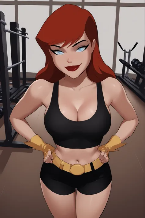 1980s (style), retro artstyle, source_cartoon, score_9, score_8_up, score_7_up, score_6_up, ((zPDXL2)), (cartoon, highly detailed, masterpiece, absurd resolution, perfect anatomy), cowboy shot BREAK barbara gordon, long hair, red hair, blue eyes, solo, ((l...