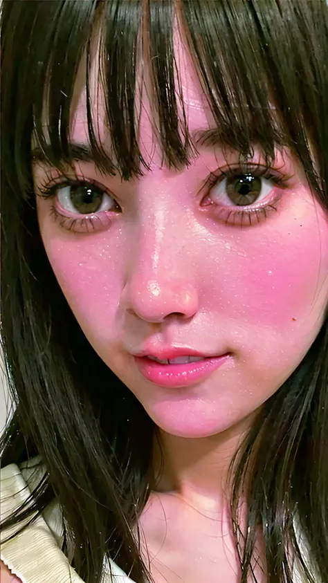 nsfw, (((satin V-Neck Camisole))), Everything modern:1.66, A picture of a cute Japanese woman, smile:1.78, 20 years old, hair straightening oil, one-length hair＆Hair Balm:1.55, (photo realistic:1.4), (hyper realistic:1.4), (realistic:1.3), (with smoother l...