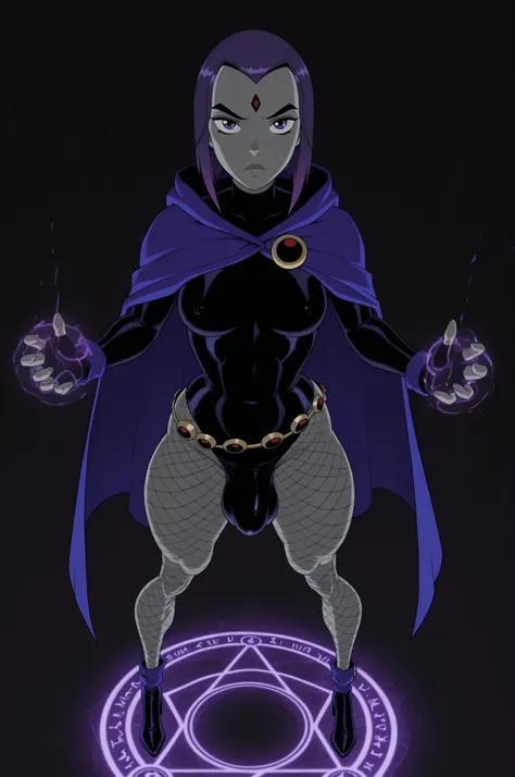 (above view:1.6),(standing in magic circle), solo,Stable_Yogis_Anatomy_Negatives_V1,(legs_far_apart),thick flaccid penis bulge, large testicle bulge under penis bulge, flaccid covered penis,1girl,IllusN3g,(masterpiece,best quality,ultra_detailed,highres,ab...