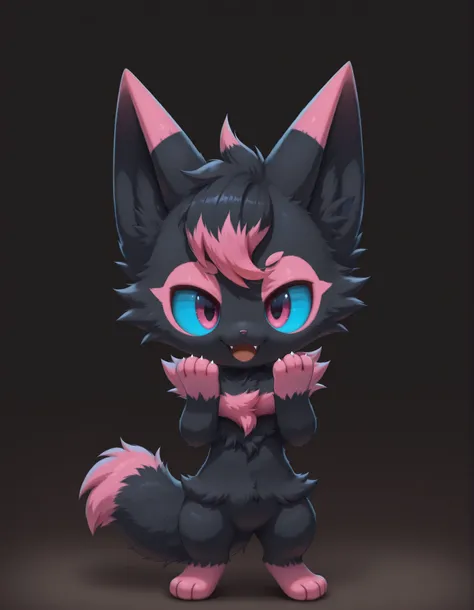 Noxmauve, slvrfxstyleil,, silverfox5213, (solo:1.3),
digital_media_(artwork), digital_painting_(artwork), full-length_portrait, painting_(artwork), portrait, shaded, soft_shading,, smile, open_mouth, pink_eyes, simple_background, black_hair, standing, fu...