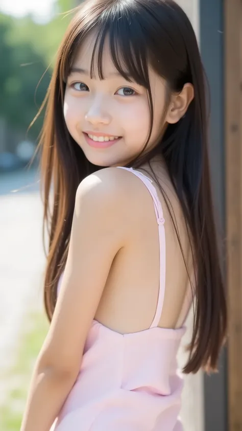 big eyes、世界一cute中学生、Use your arms 、Fruit Clothes、smile,( She's a Middle School Student 、There are:1.8),(8k, Original Photo, Highest Quality, masterpiece: 1.45), A Cup Breasts、and、symbol body、(realistic, photorealistic: 1.8), 8k,( The chest i...