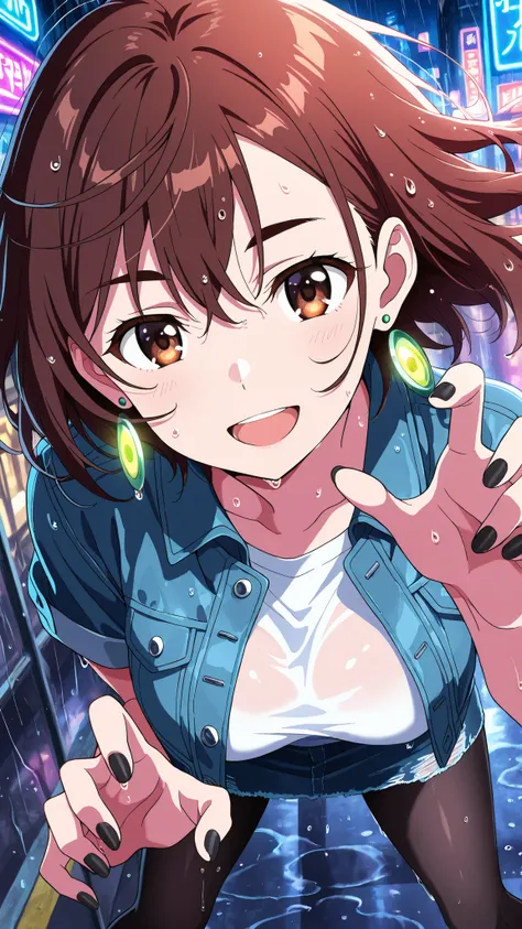 BREAK (masterpiece:1.2), best quality, high resolution, unity 8k wallpaper, (illustration:0.8),detailed fingers,A rainy New York-inspired metropolis at night, empty streets glistening under neon lights. Wet asphalt reflects colorful billboards and glowing ...