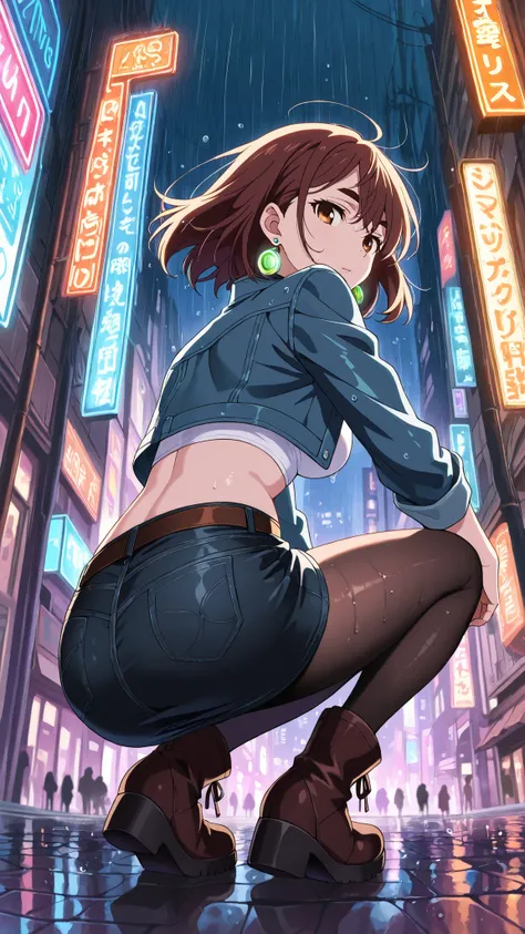 BREAK (masterpiece:1.2), best quality, high resolution, unity 8k wallpaper, (illustration:0.8),A rainy New York-inspired metropolis at night, empty streets glistening under neon lights. Wet asphalt reflects colorful billboards and glowing shop signs, raind...