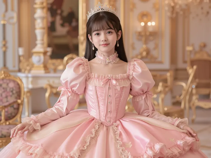 (( Distant Scenery,full body:1.0)),Highest Quality, masterpiece, highest resolution, Artwork, super それにget used to it, many get used to it, get used to it, それにget used to it, 3k photos,,3 Princesses,Princess pastel silk satin victorian giant ball gown dres...