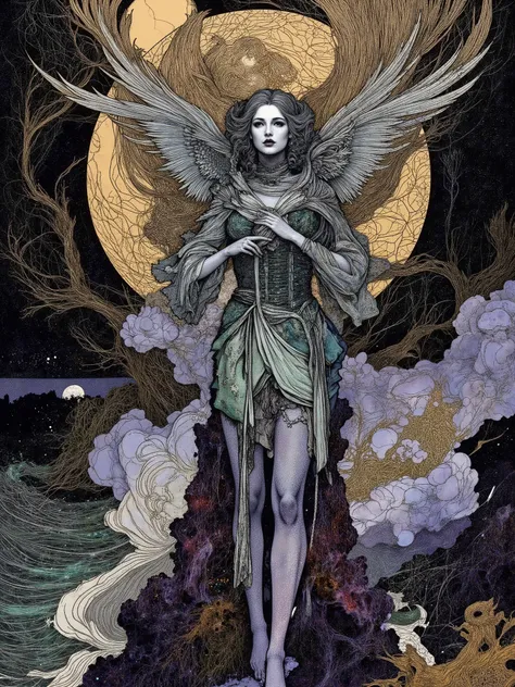 The secret academy of fairies, hidden in a lost dimension between sleep and reality. Fairy students are ethereal creatures with translucent wings. Their skin shimmers like mother–of-pearl, and their eyes are pupil-less, filled with galaxies. They are dress...