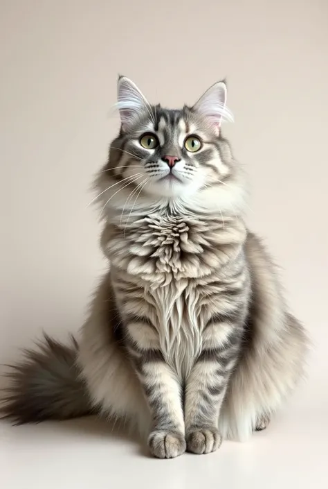 Fluffy tabby cat