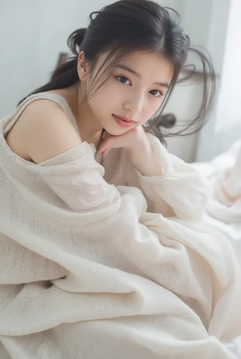 (1 girl,)((Highest Quality,Super Detailed, super high resolution, photorealistic, Original photo, absurd, Absolute Resolution:1.5)),My skin is white,Realistic radiant skin,detailed fabric texture,detailed hair texture, realistic lighting,beautiful face, ey...