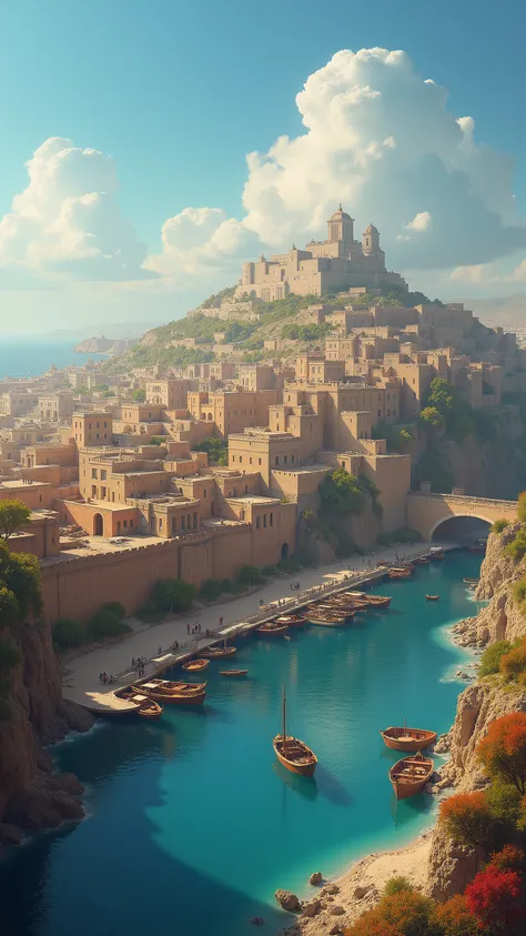 highdefinition images、Ancient city of Carthage、The capital of the walled city of Carthage during the time when Hannibal was active、Colorful City、Scenery of the city seen from a port where trade flourished